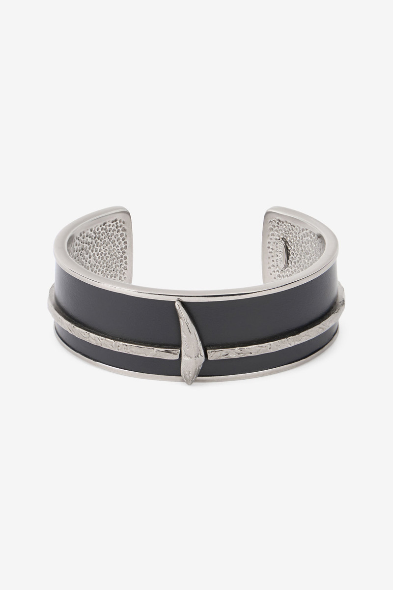 Black and Palladium Rigid Bracelet with Fang 1