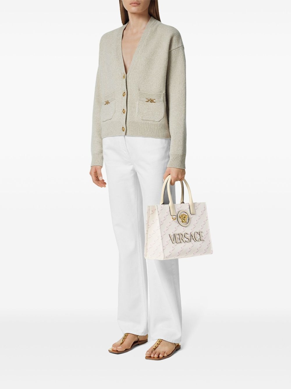 chain-stripes tote bag - 2