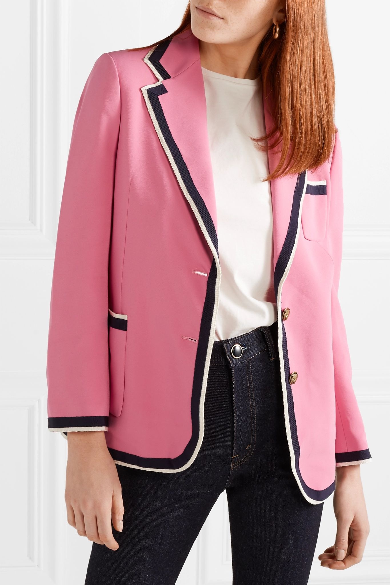 Grosgrain-trimmed cady blazer - 3