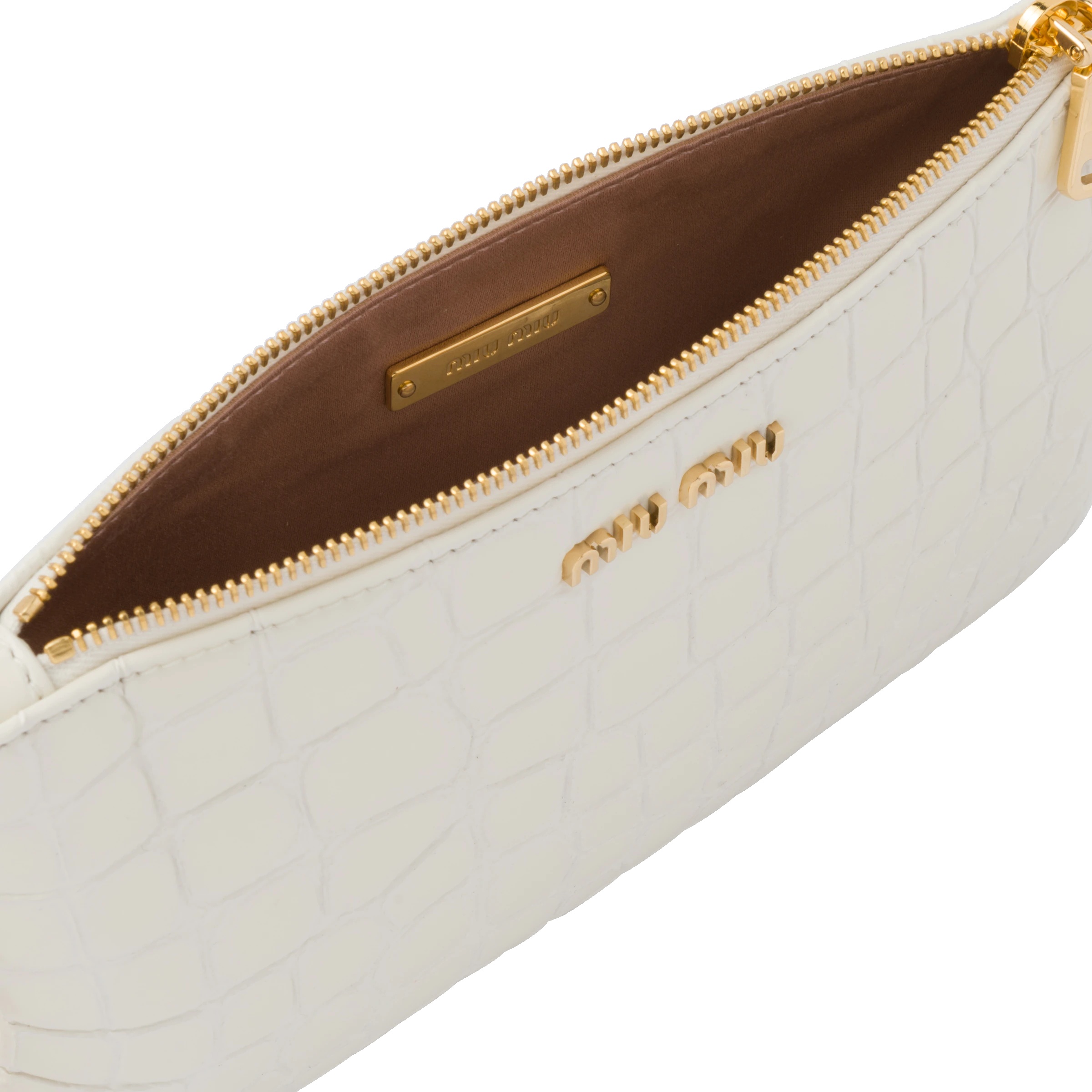 Croco-print leather pouch - 5