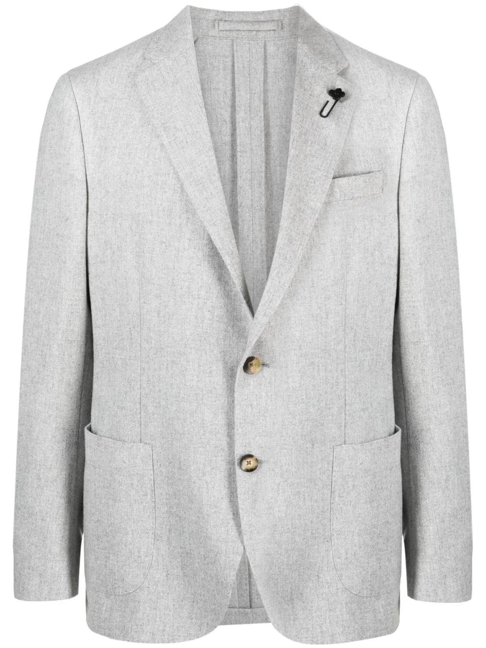 single-breasted wool-blend blazer - 1