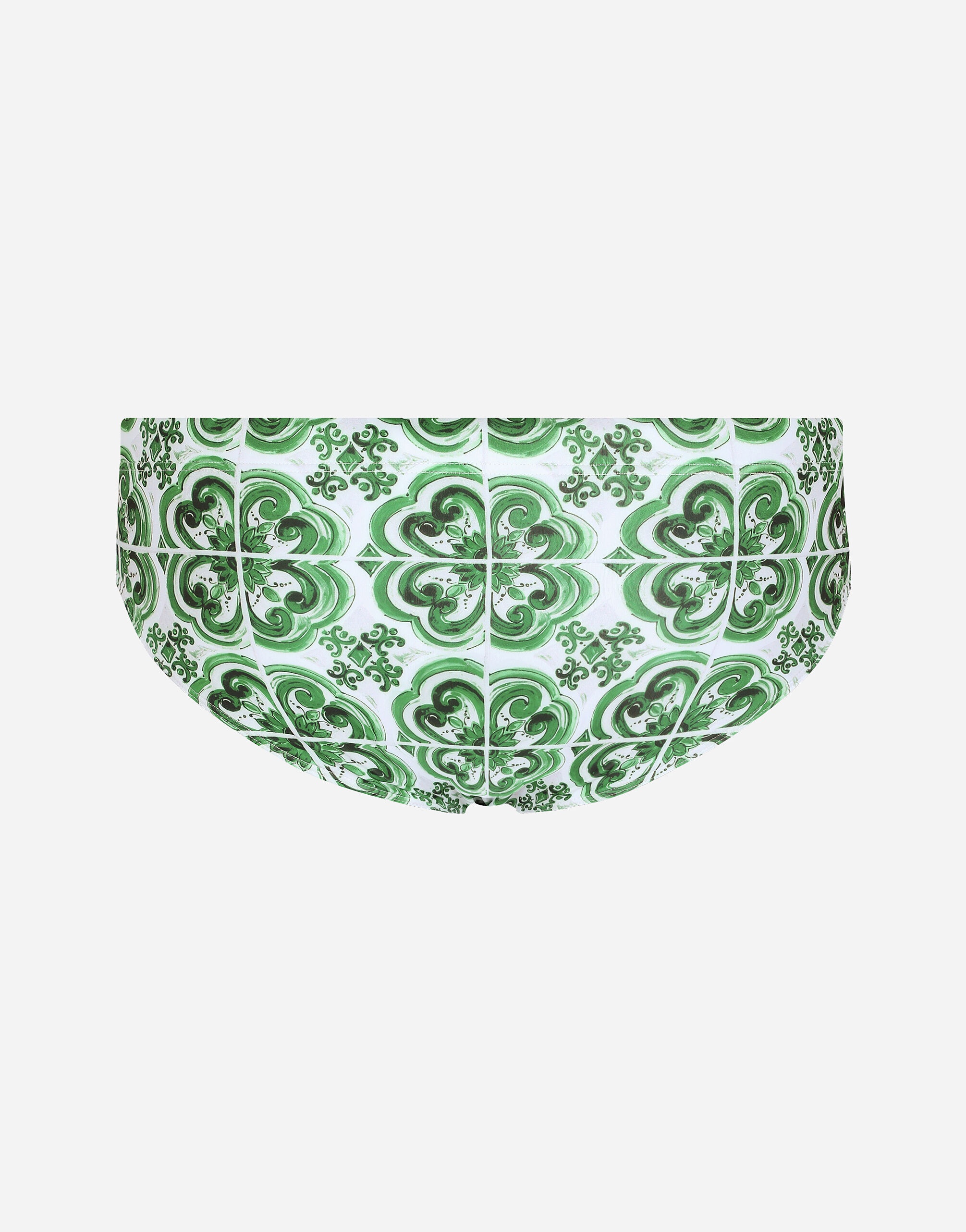 Majolica-print swim briefs with high-cut leg - 3