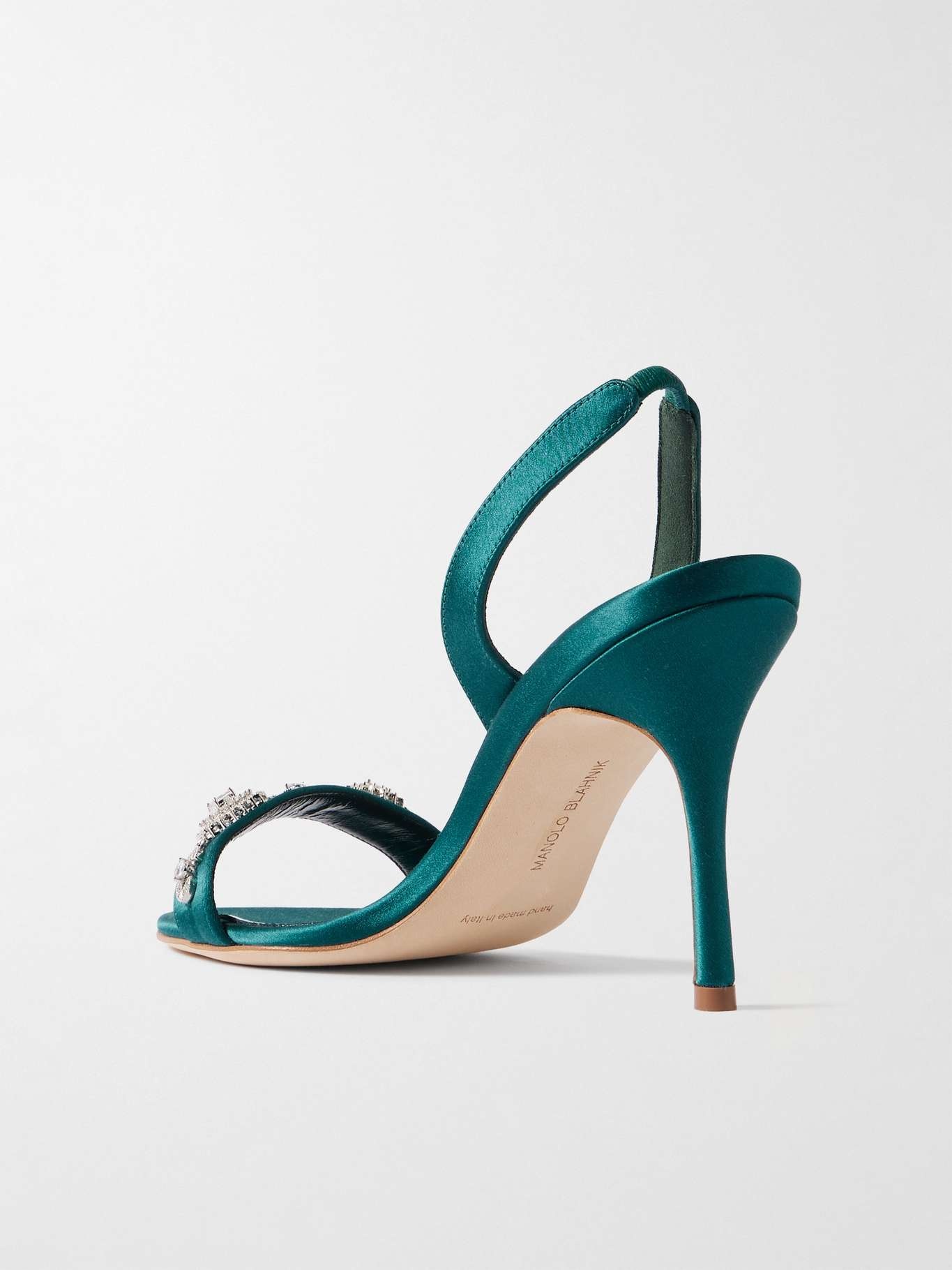 Lamisan 90 crystal-embellished satin slingback sandals - 3