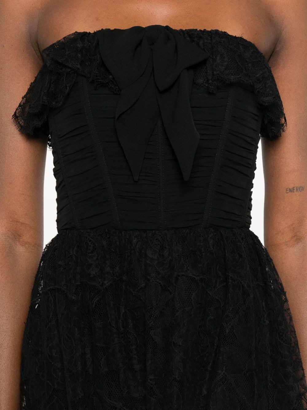 bow-lace ruffled dress - 5
