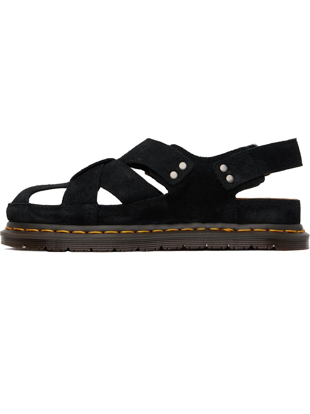 Black Archive Fisherman Suede Sandals - 3