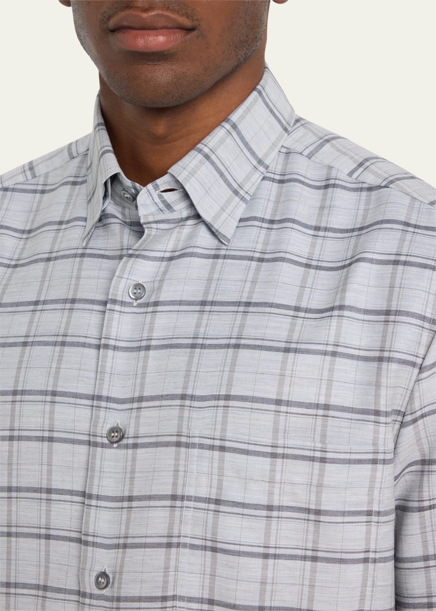 Men's Cotton Check-Print Sport Shirt - 5