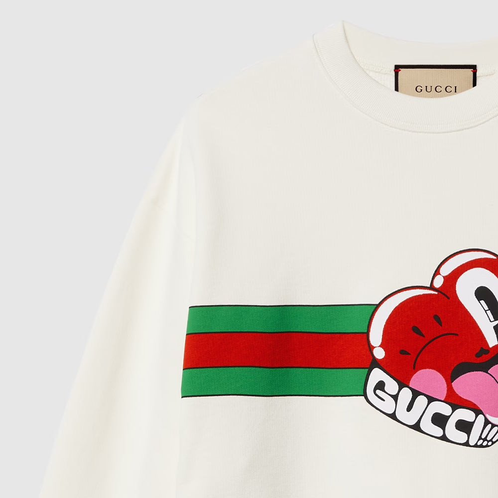 Gucci Cotton Jersey Sweatshirt With Gucci Print 'Off White' 768530-XJGI6-9095 - 5