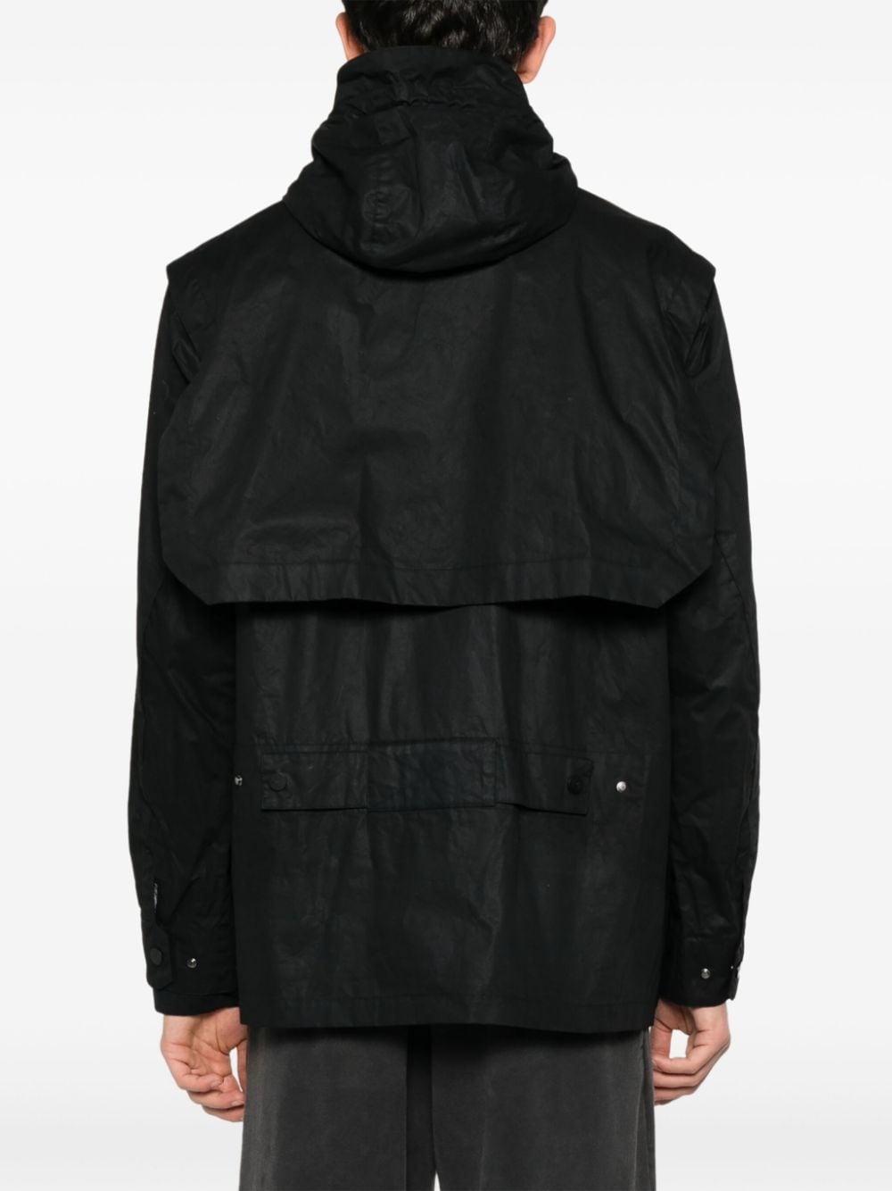 logo-plaque hooded jacket - 4