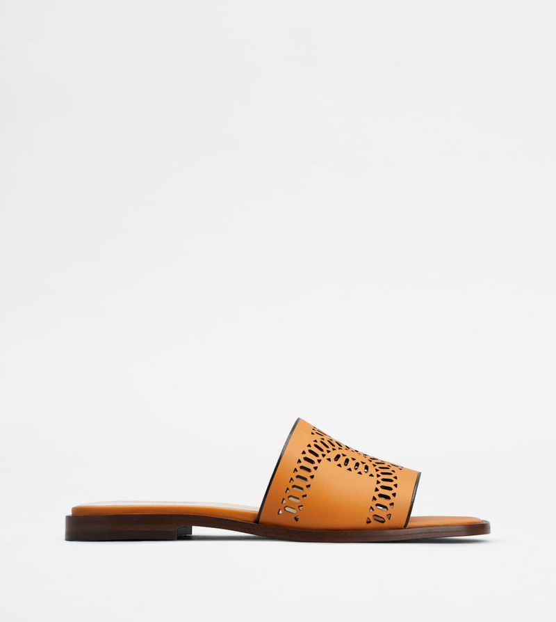 KATE SANDALS IN LEATHER - ORANGE 1