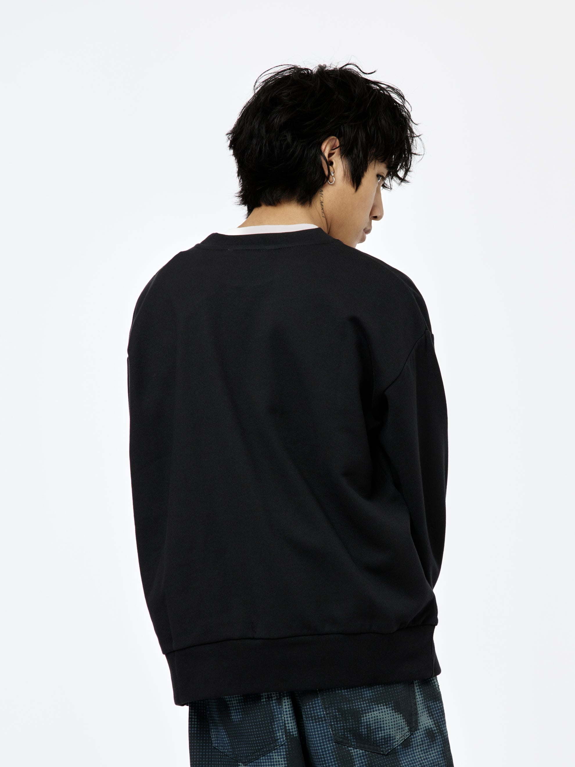 LONG -SLEEVED SWEATSHIRT CREWNECK (NERO) - 3
