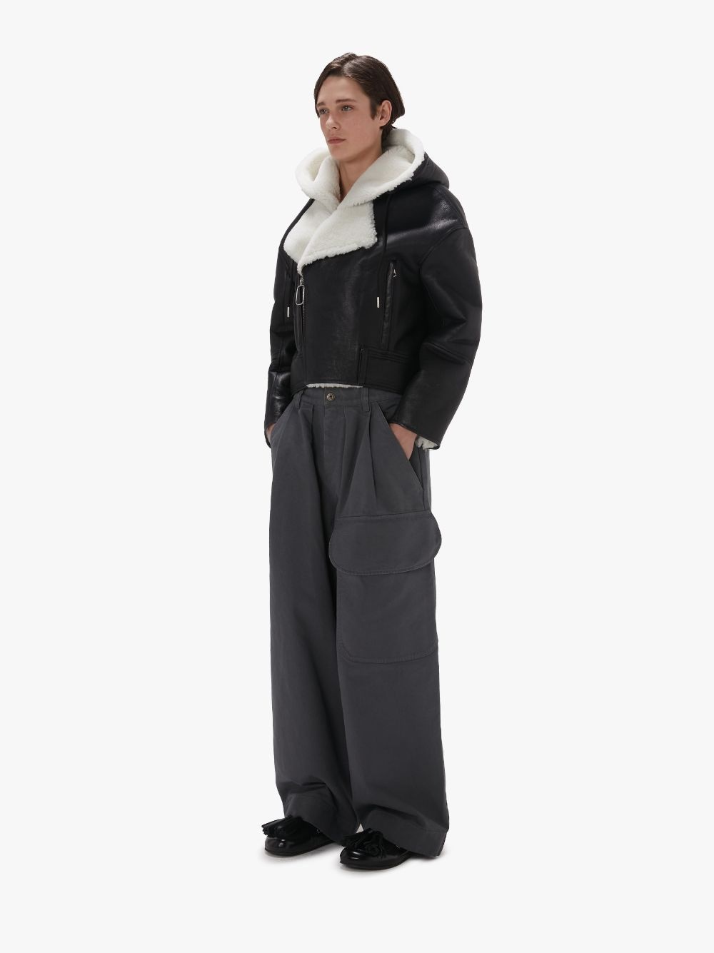 HOODED BIKER JACKET - 4