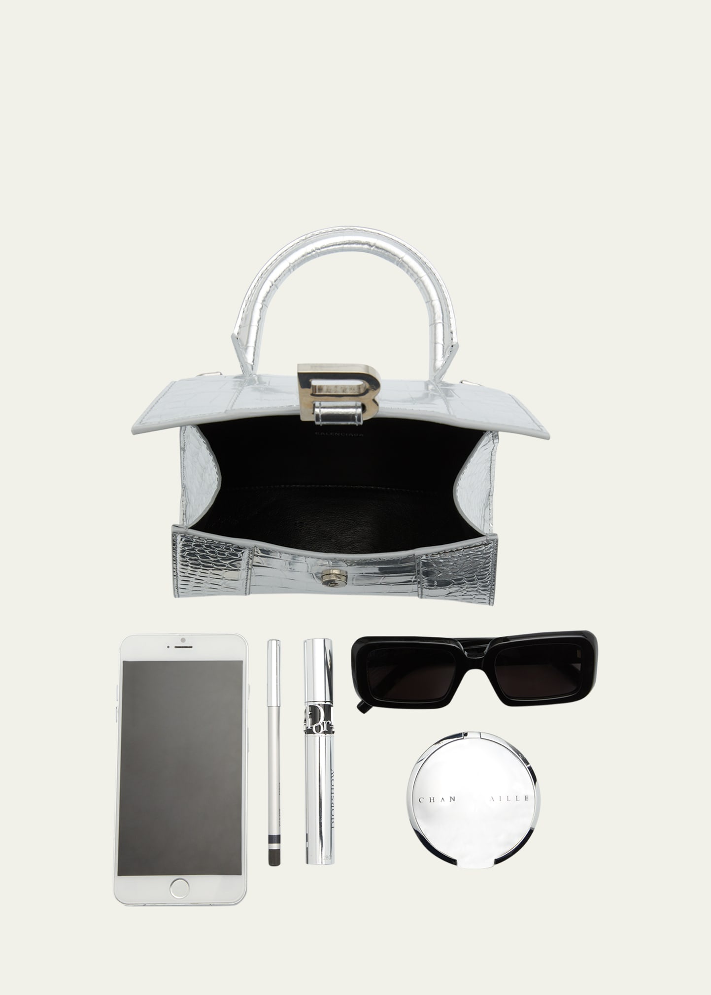 Hourglass XS Metallic Satchel Bag - 7