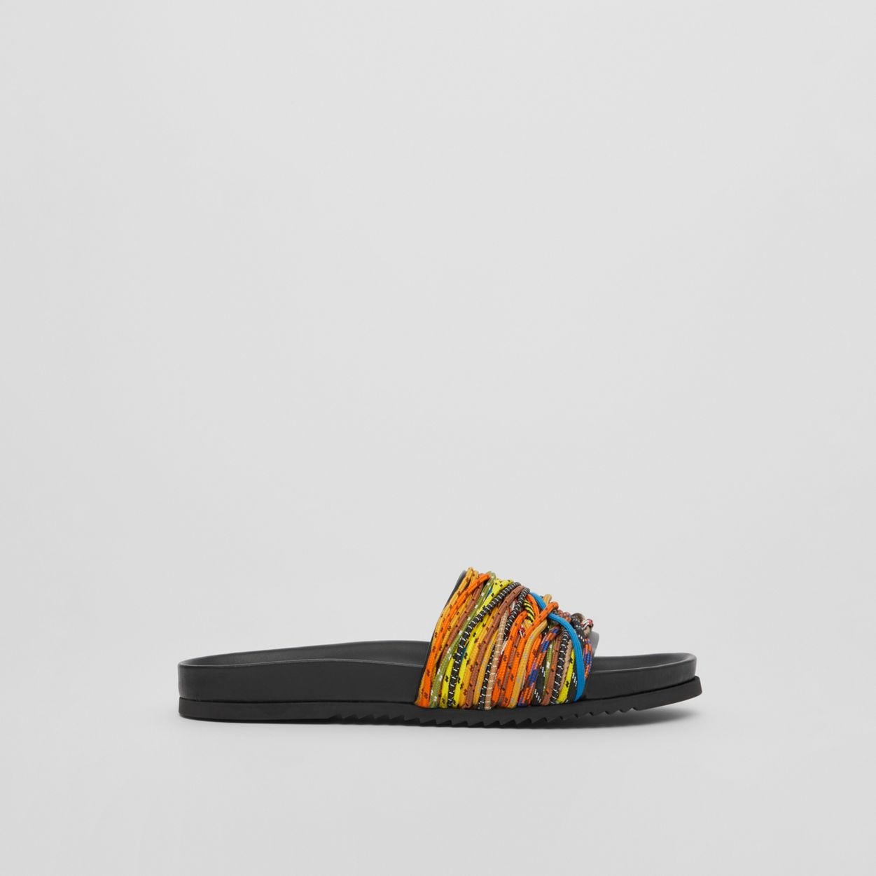 Cord Detail Leather Slides - 6