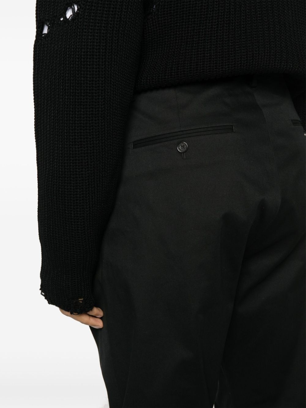 cotton tailored straight-leg trousers - 5
