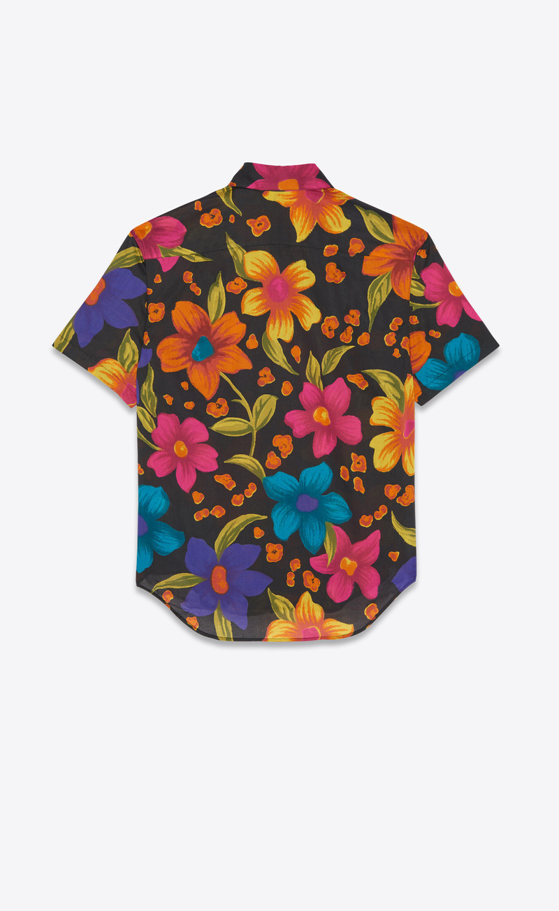 SAINT LAURENT yves collar shirt in floral cotton outlook