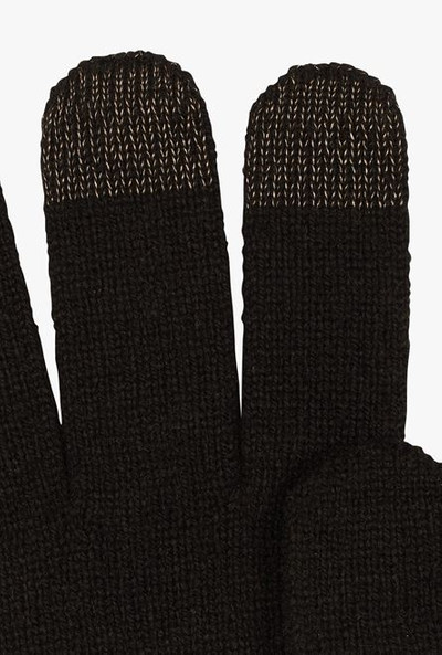 Balmain Black wool and cashmere touchscreen gloves with white Balmain logo outlook