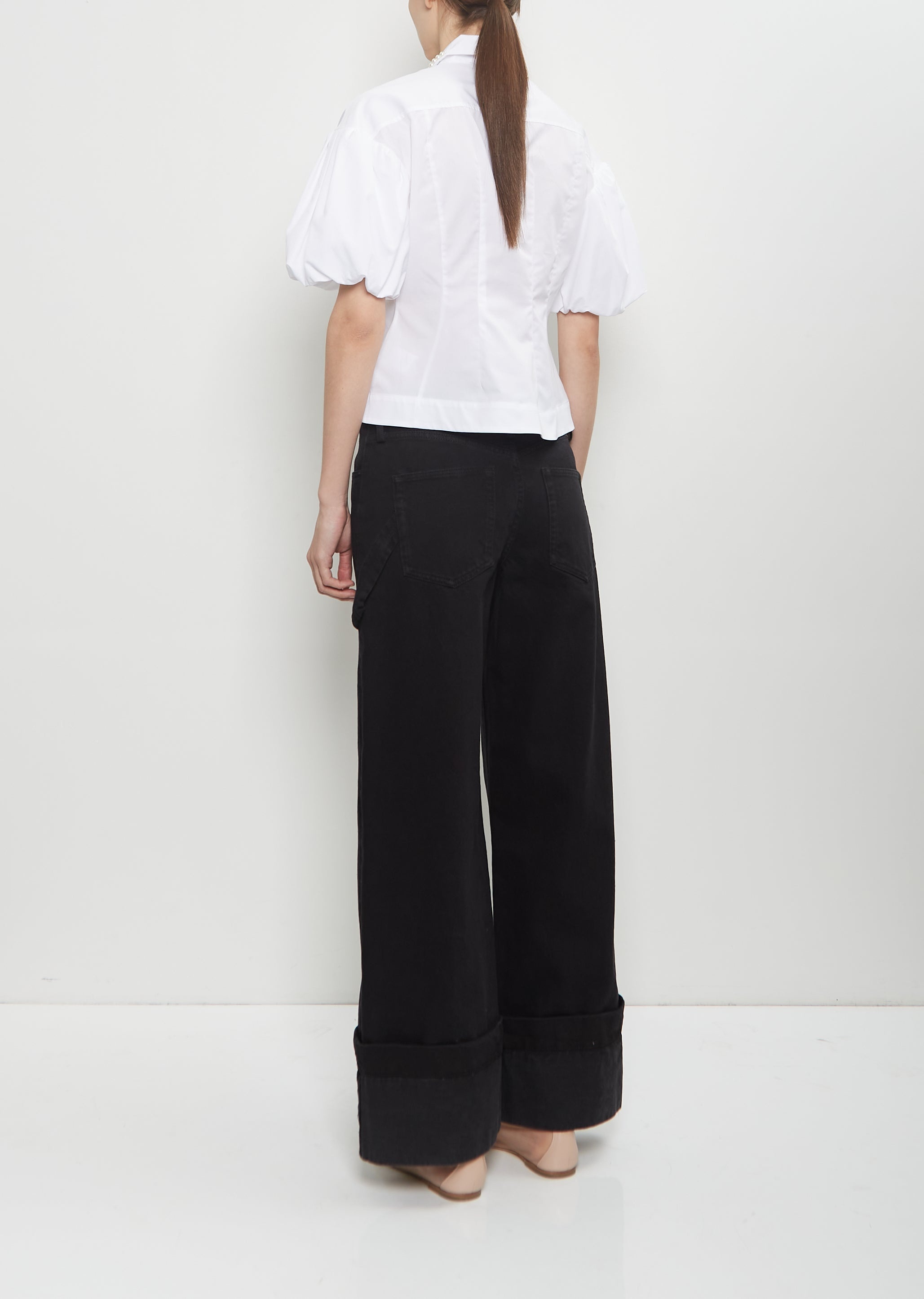 Cotton Puff Sleeve Embellishment Shirt - 3