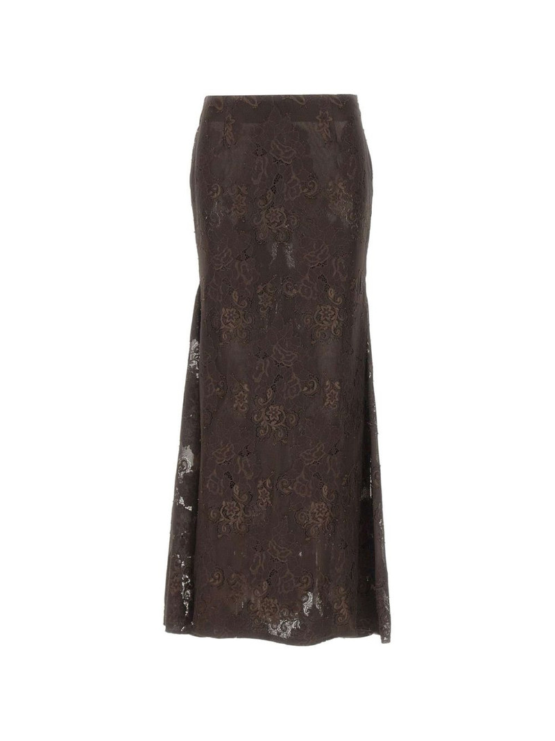 Pelé lace-overlay midi skirt 1
