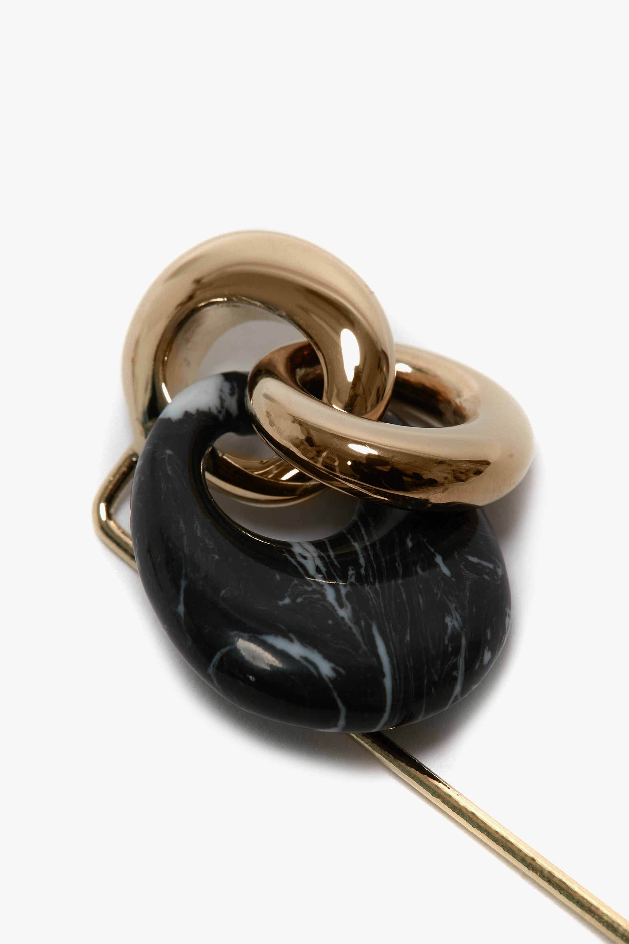 Exclusive Resin Charm Brooch In Light Gold-Black 4