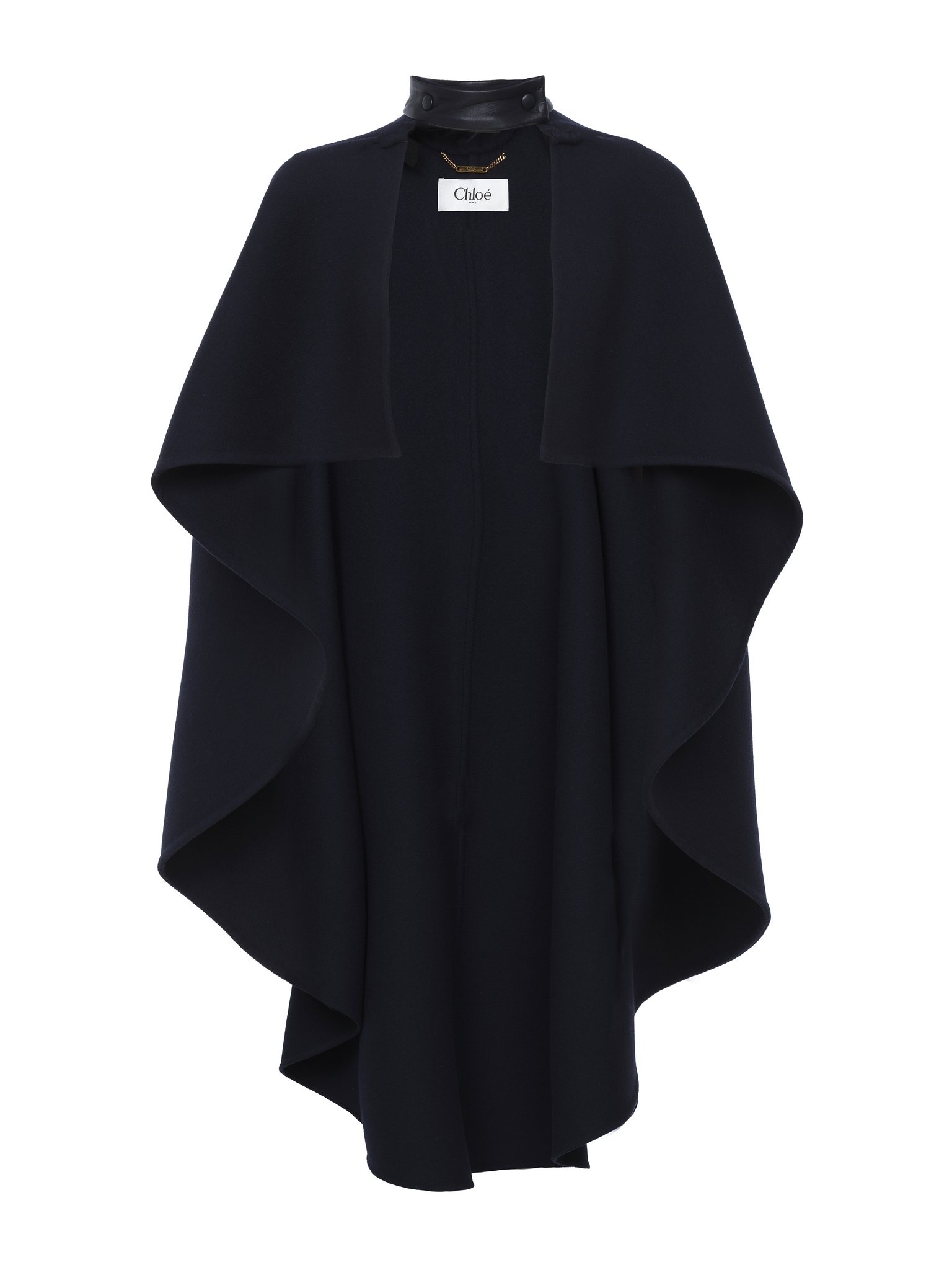 HIGH-LOW CAPE IN DOUBLE-FACE WOOL - 1