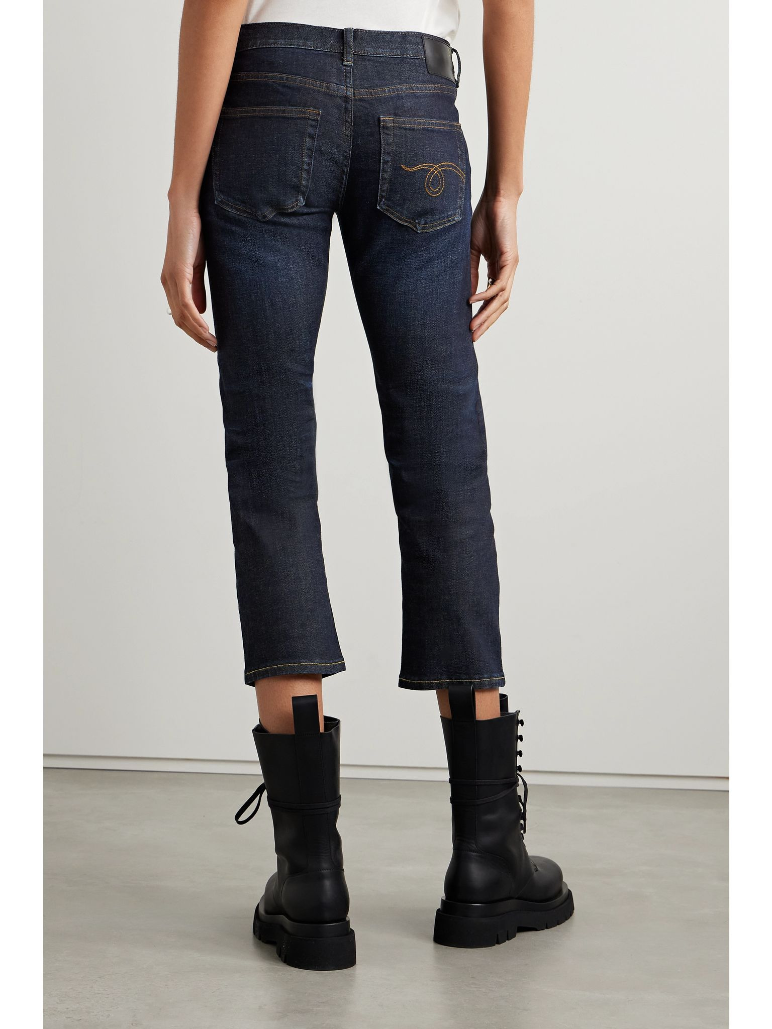 Boy cropped high-rise straight-leg jeans Dark denim - 4