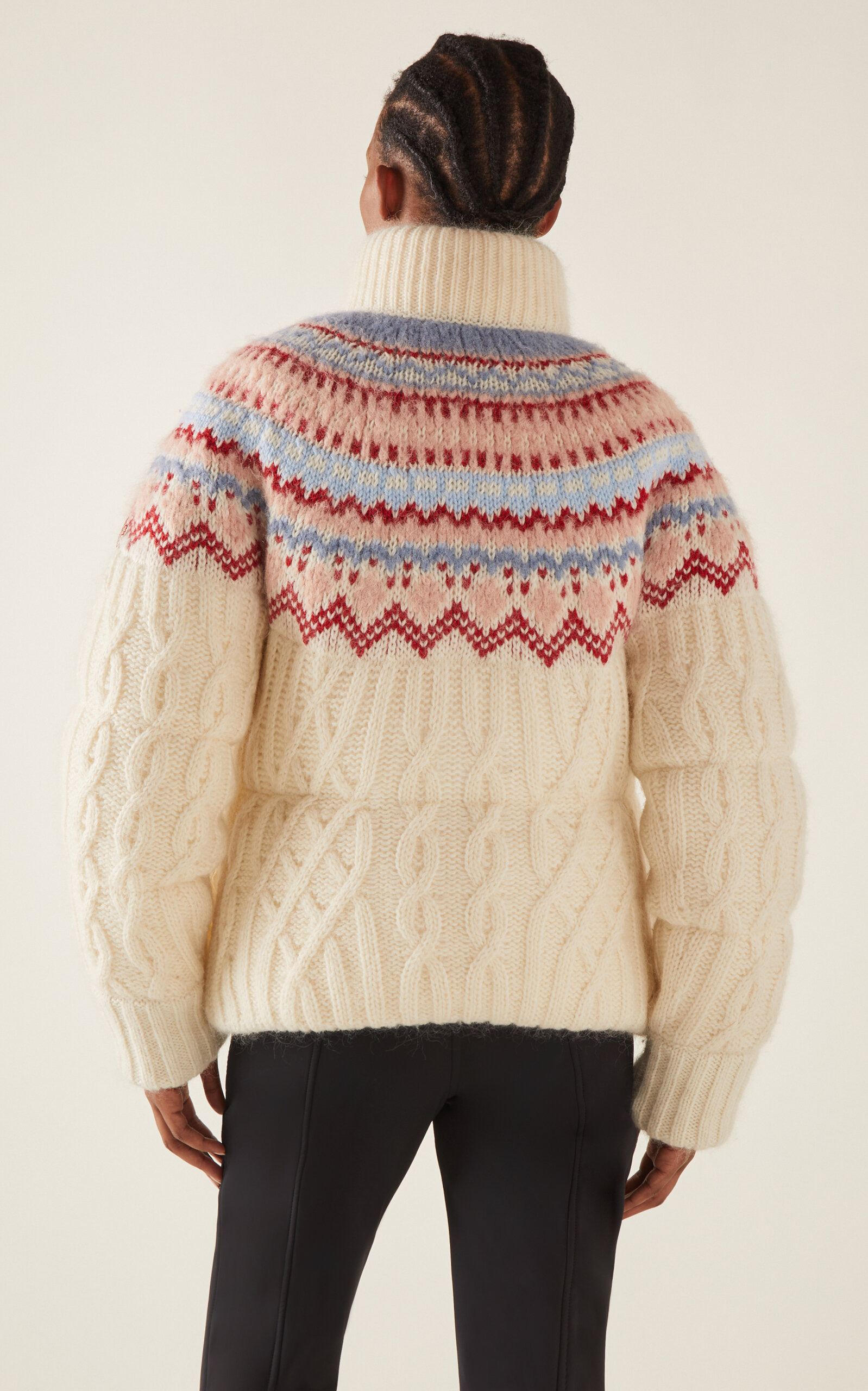 Knit Wool-Mohair Down Jacket white - 4