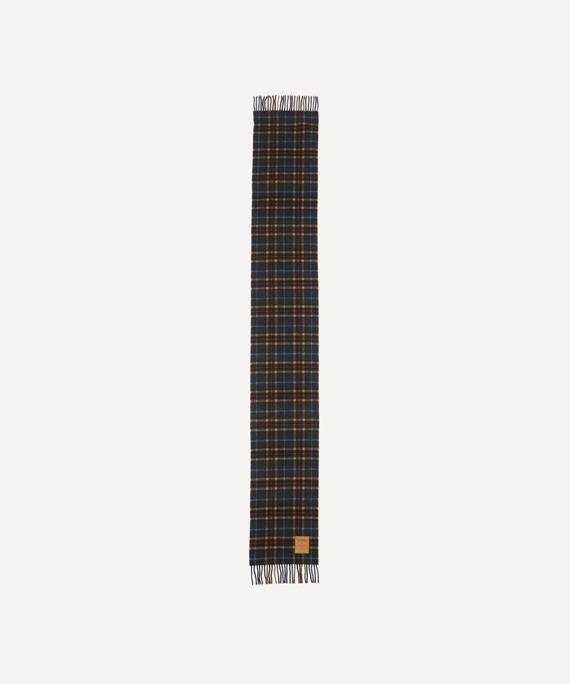 GANNI Double Face Wool Check Scarf outlook