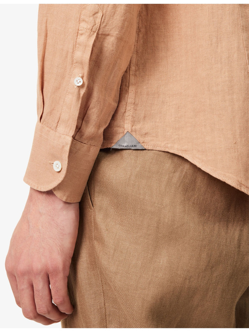 Regular-Fit Logo-Embroidered Linen Shirt 5