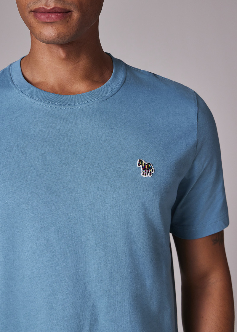 Light Teal Organic Cotton Zebra Logo T-Shirt 5