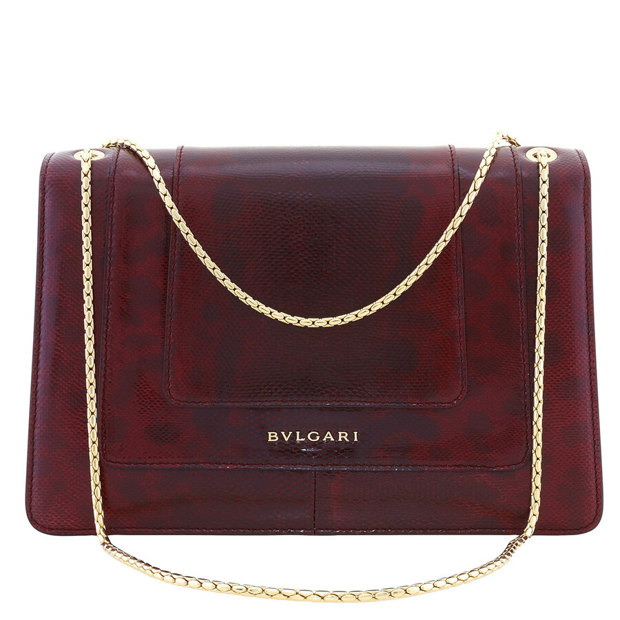 Bvlgari Serpenti Forever Burgundy Flap Shoulder Bag - 3
