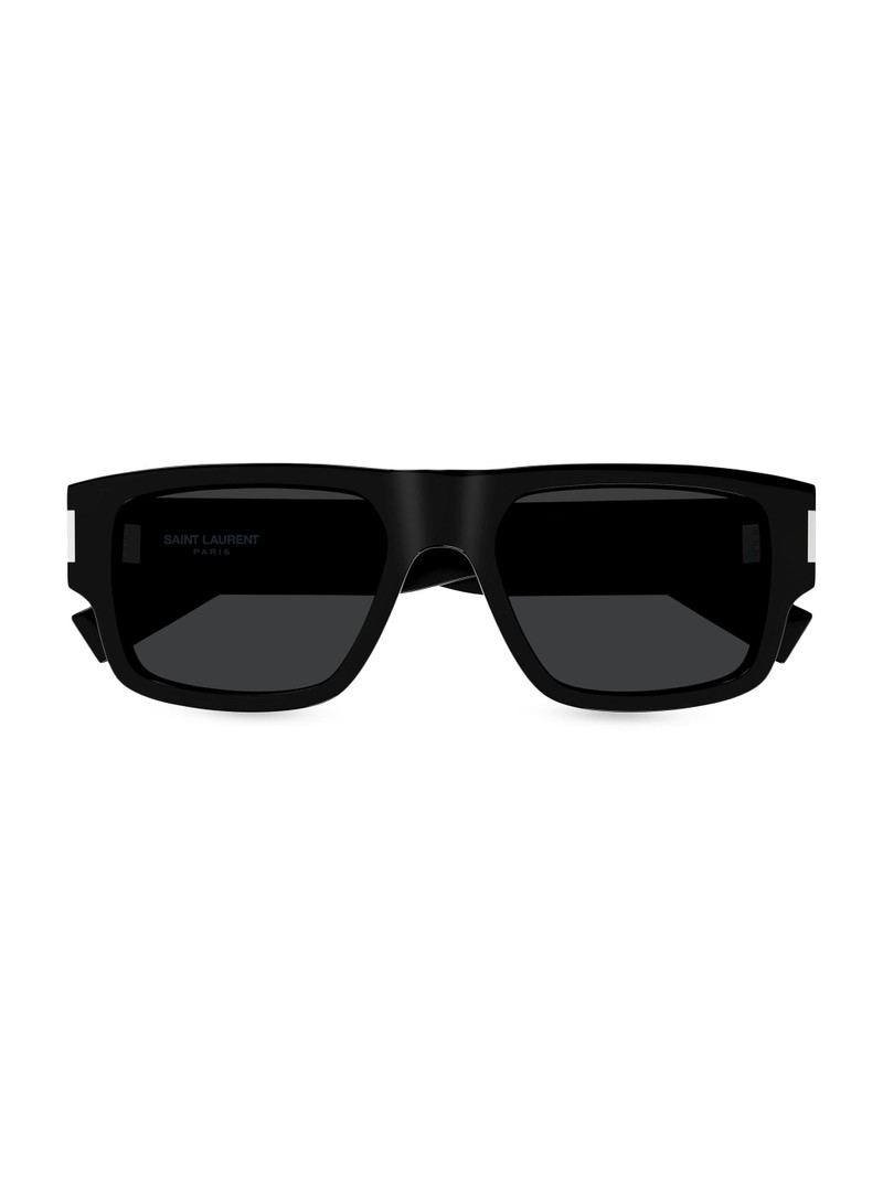 Men's Naked Wirecore 55MM Square Sunglasses - Black Dark Grey 1