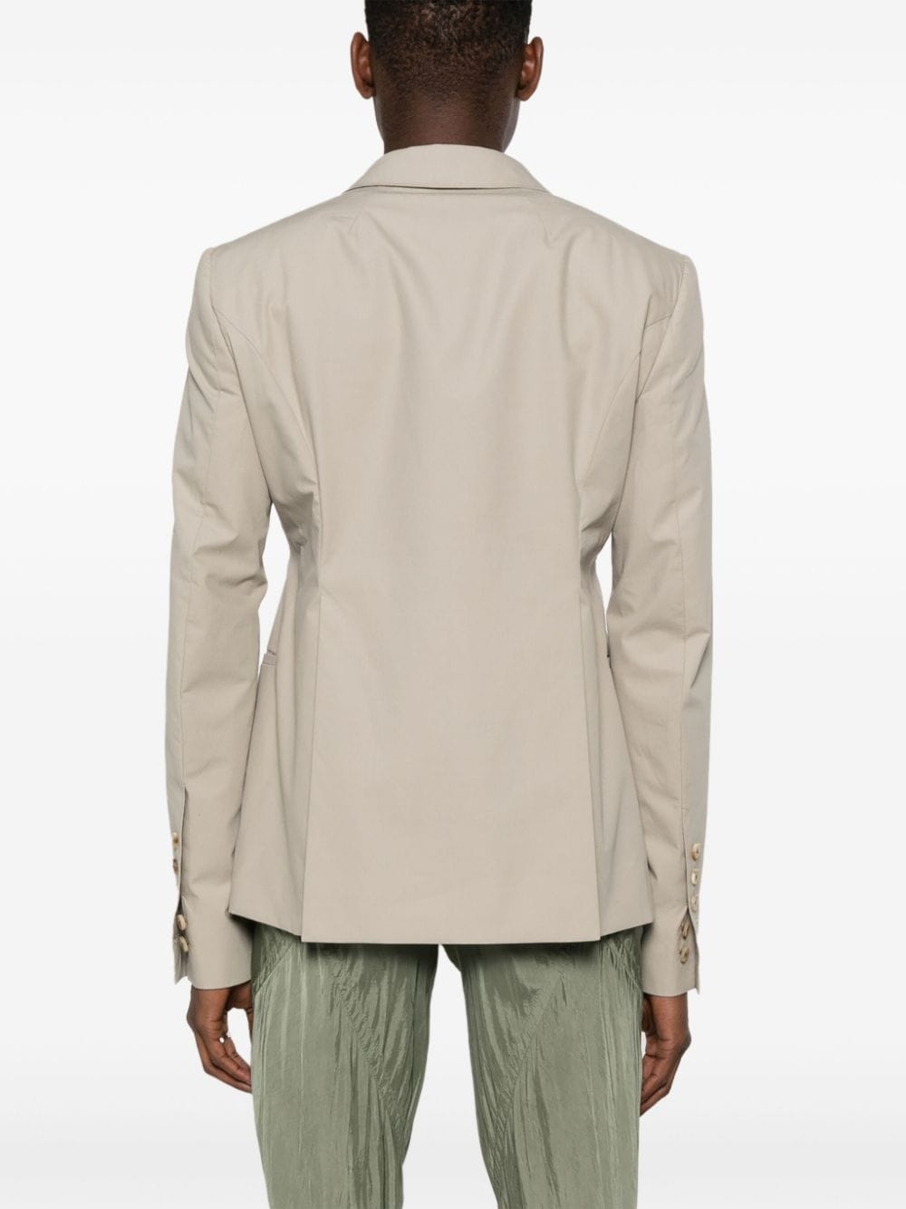 single-breasted poplin blazer - 4