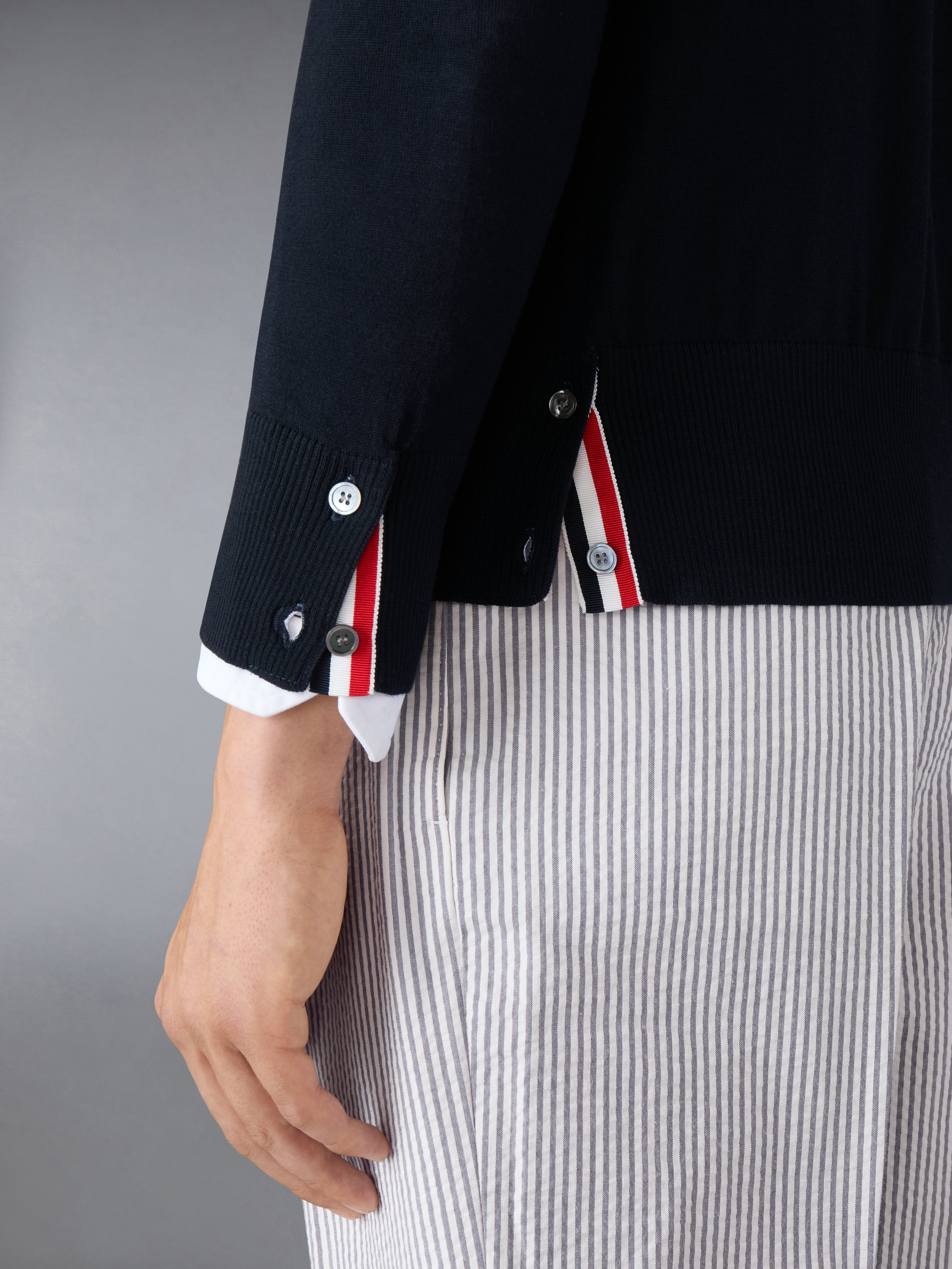 MERINO WOOL 4-BAR CLASSIC CARDIGAN - 5