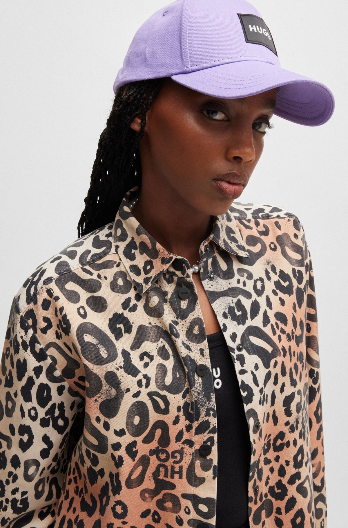 OVERSIZE-FIT BLOUSE IN LEOPARD-PRINT TWILL - 4