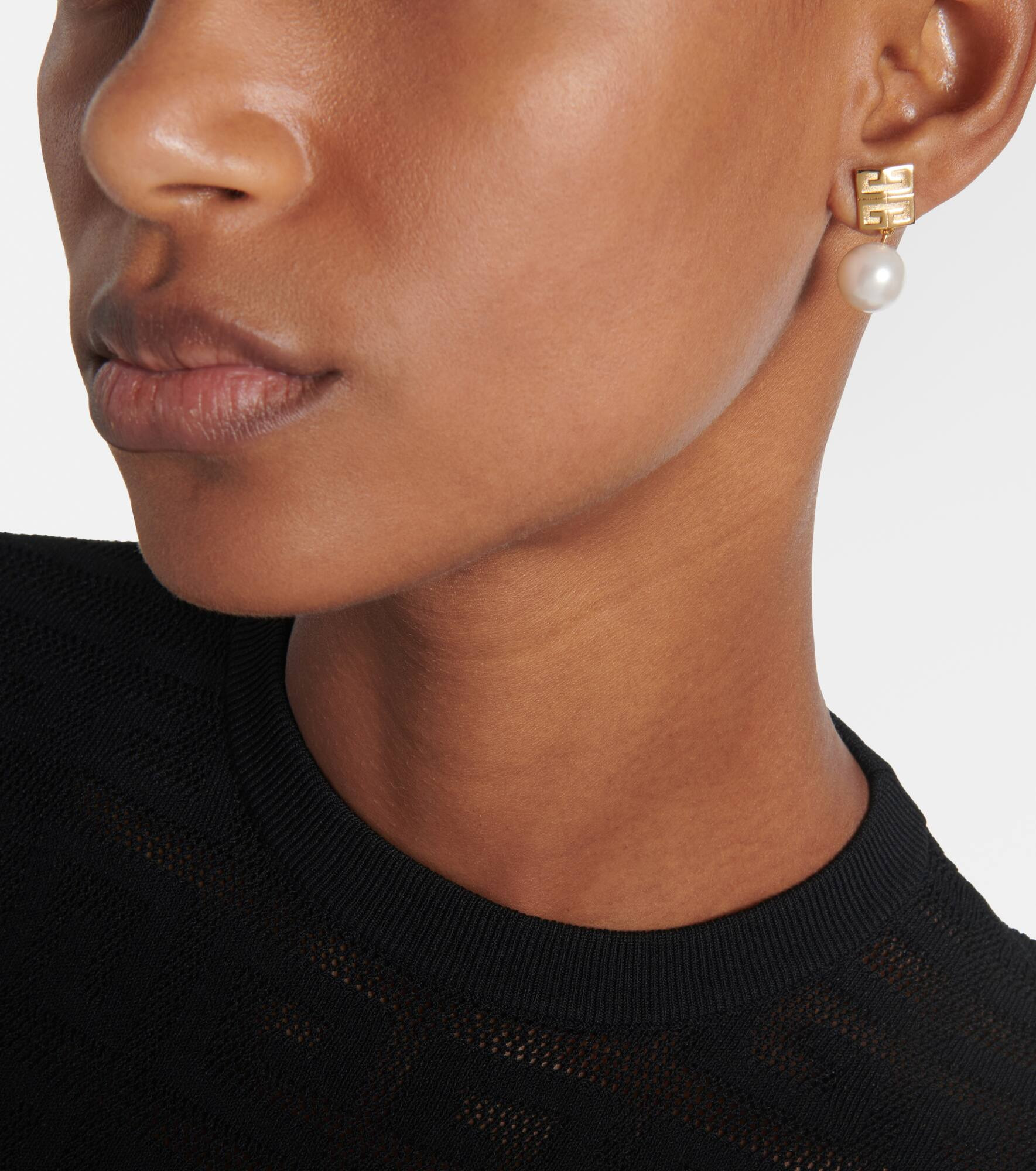 4G embellished brass earrings - 6