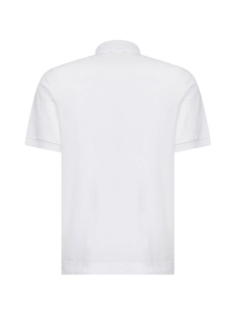 ZEGNA ribbed collar polo shirt outlook