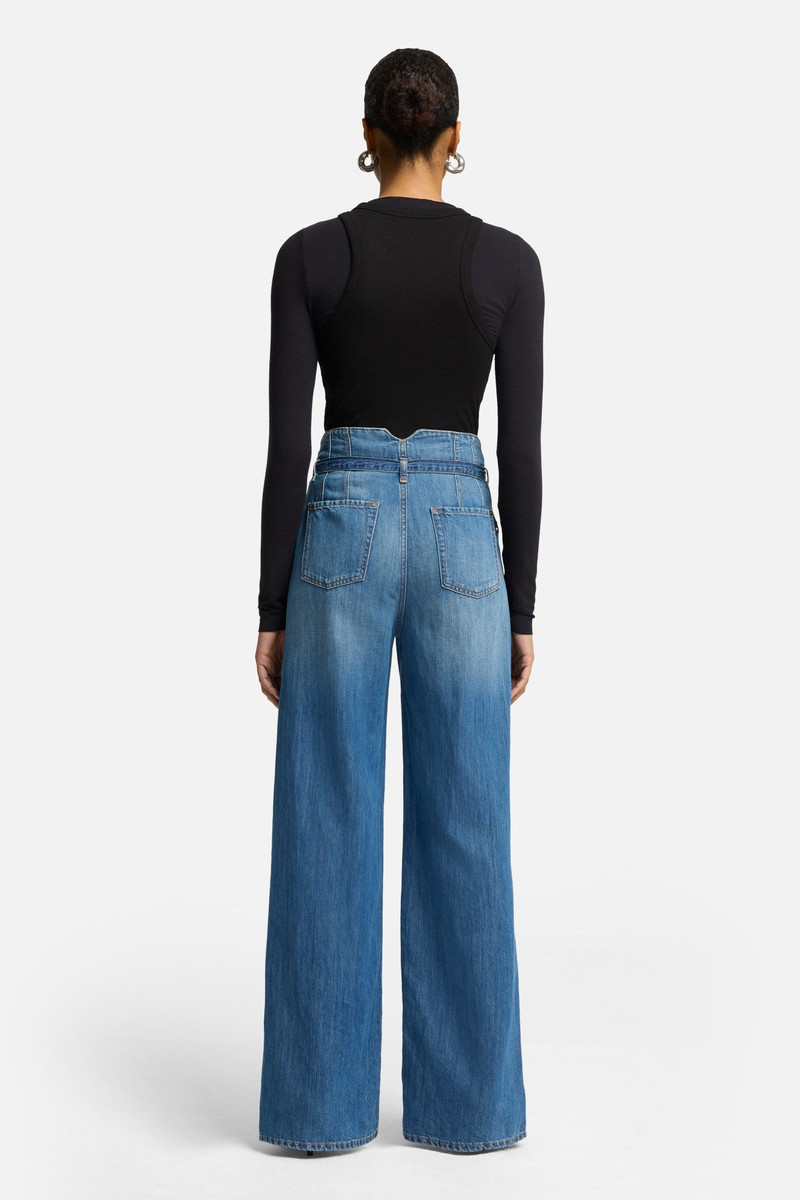 BELTED WIDE LEG In Indigo Linen 5