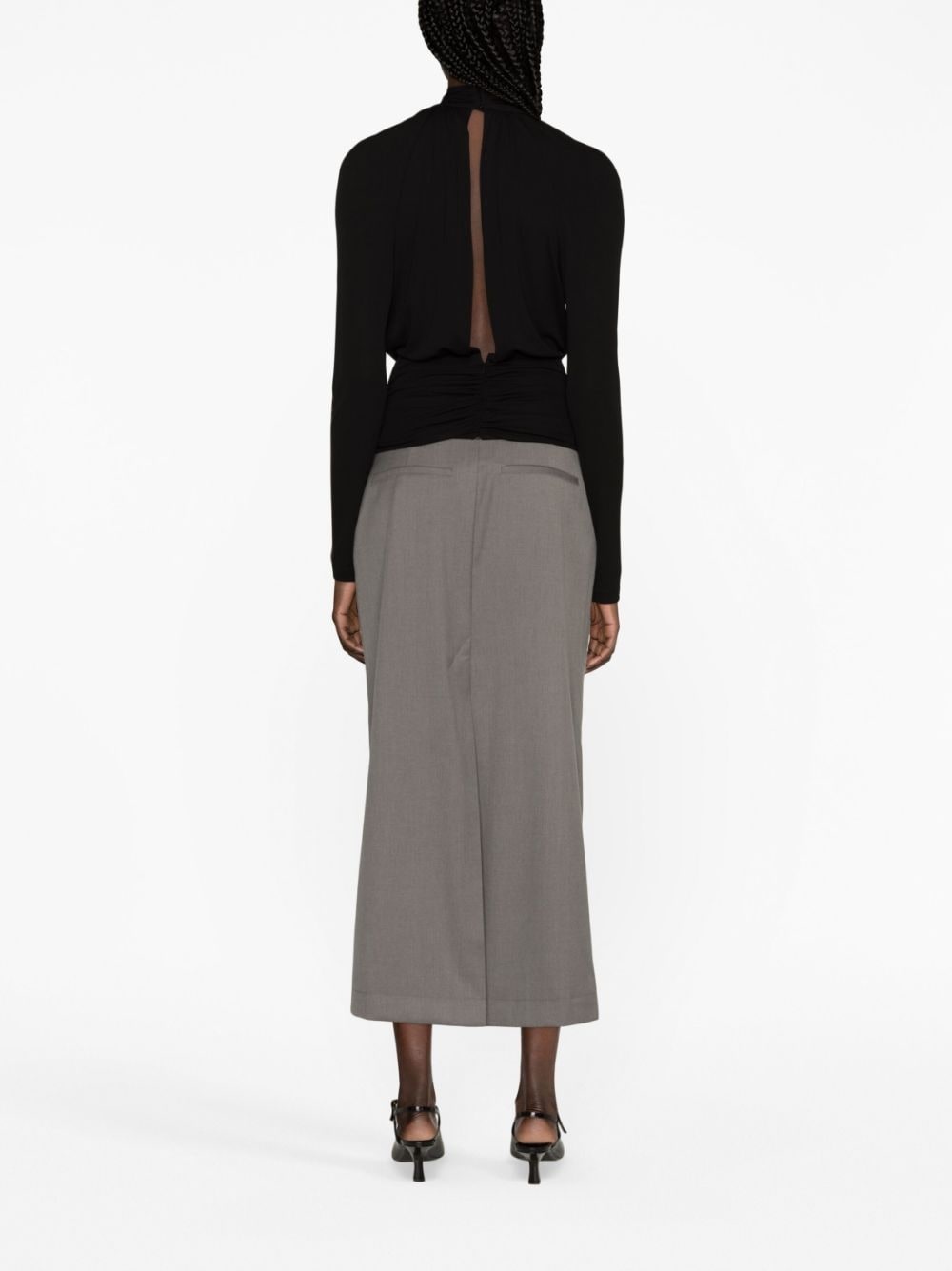 gathered cut-out top - 3