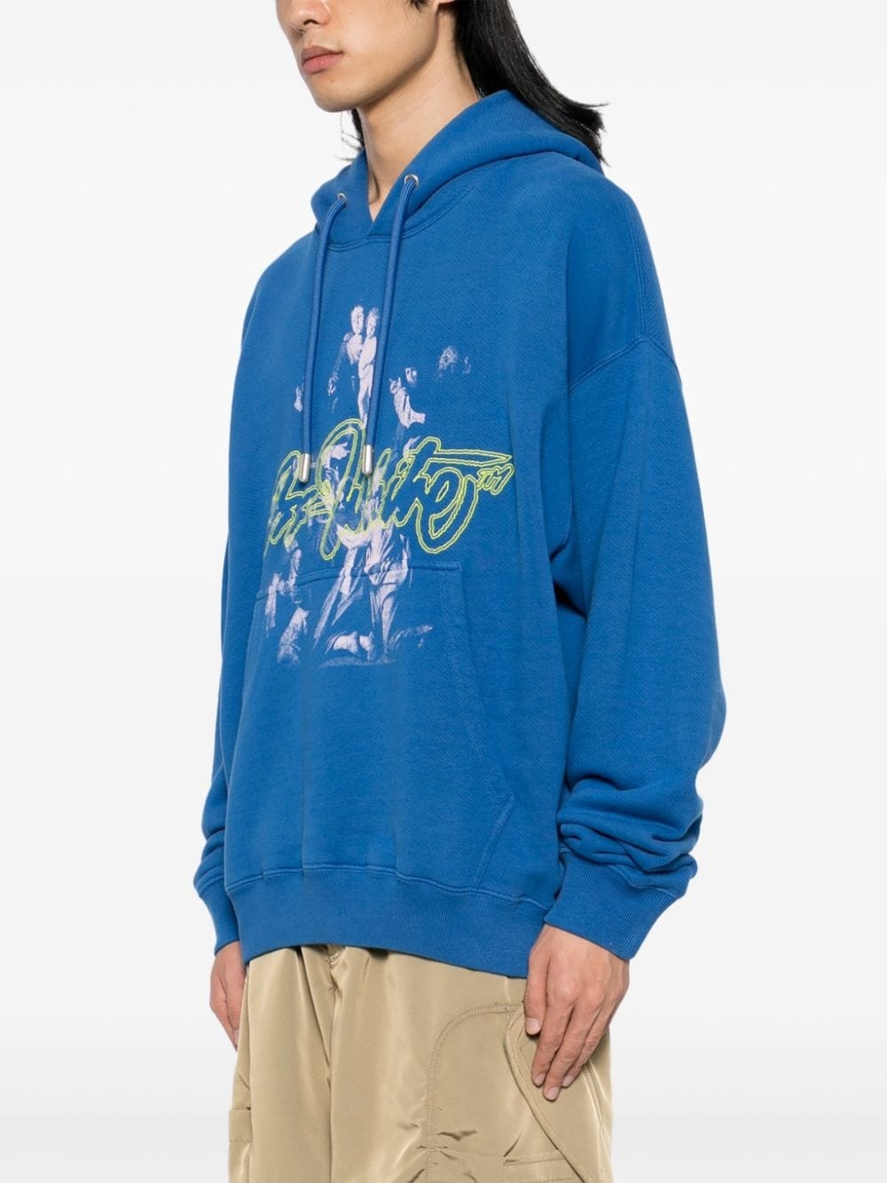 graphic print cotton hoodie - 3