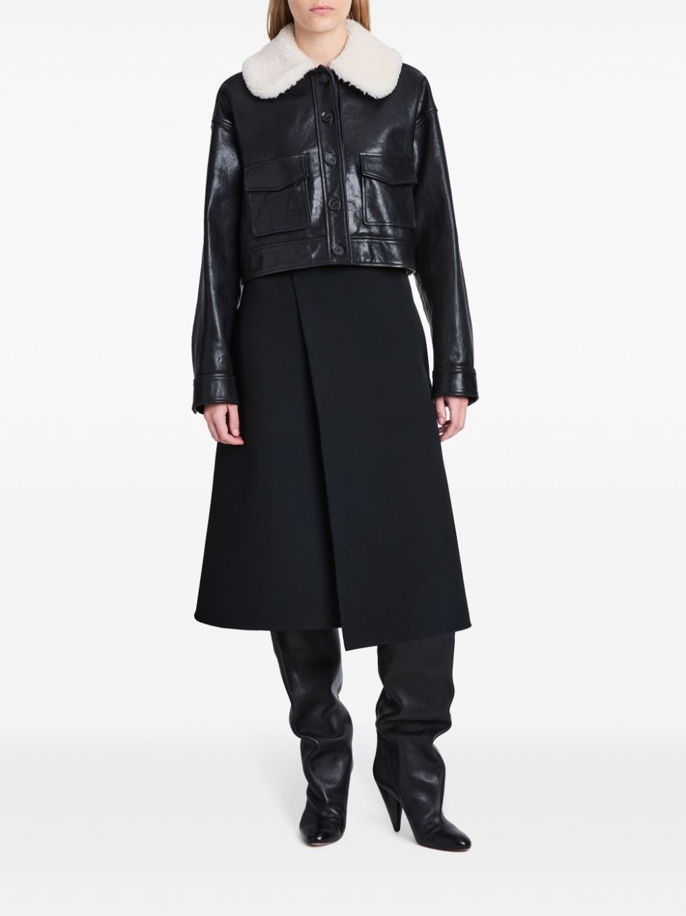 Judd shearling-collar leather jacket - 2