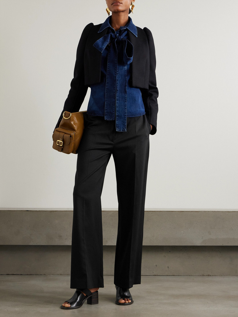 PATOU Iconic Wool-blend Wide-leg Twill Pants outlook