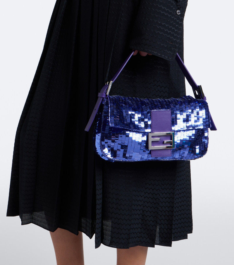Baguette Small sequined shoulder bag 7