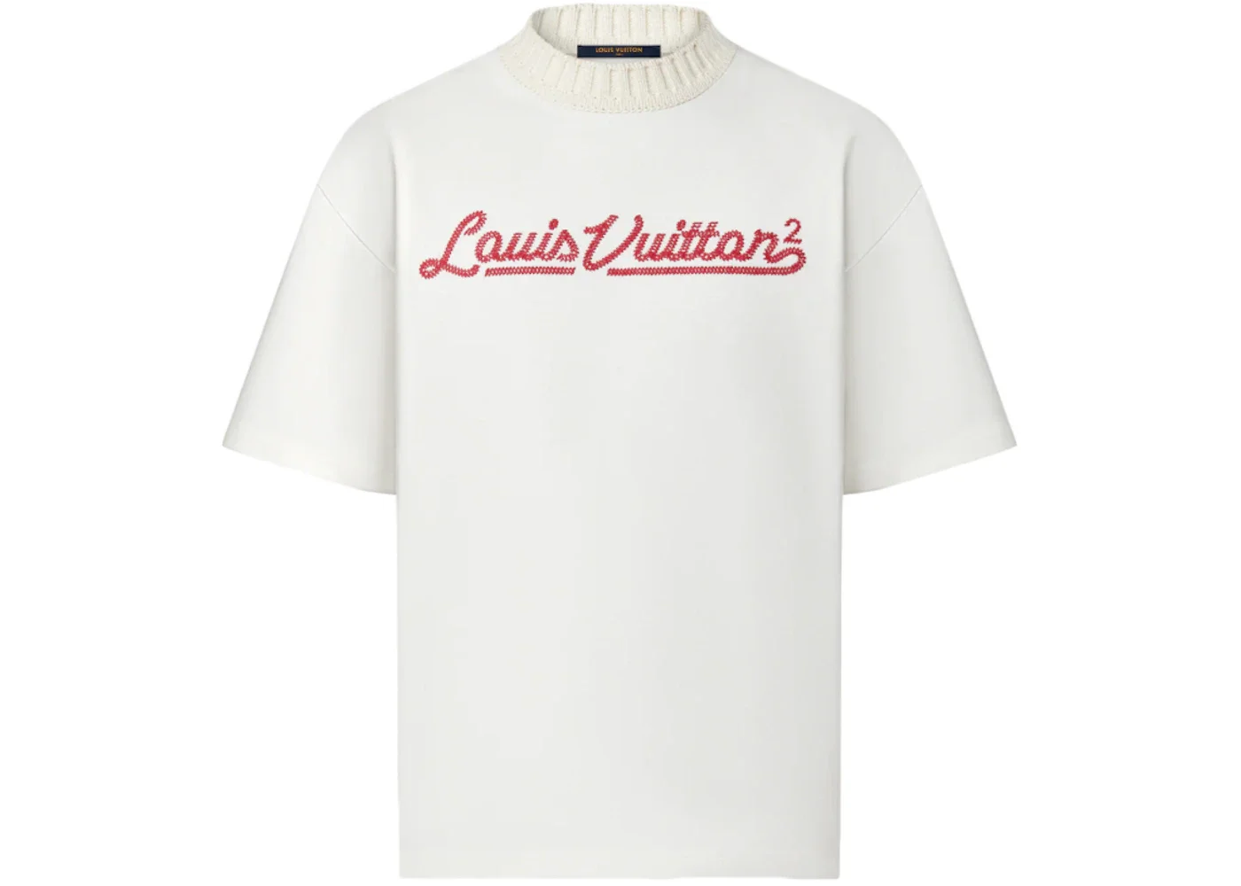 Louis Vuitton x Nigo Embroidered Mockneck Tee White - 1