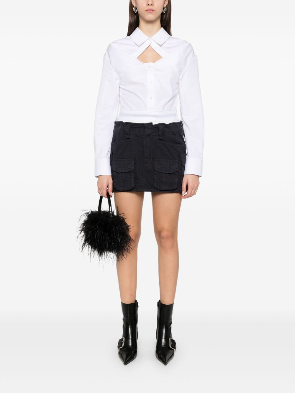 logo-waistband mini skirt - 2