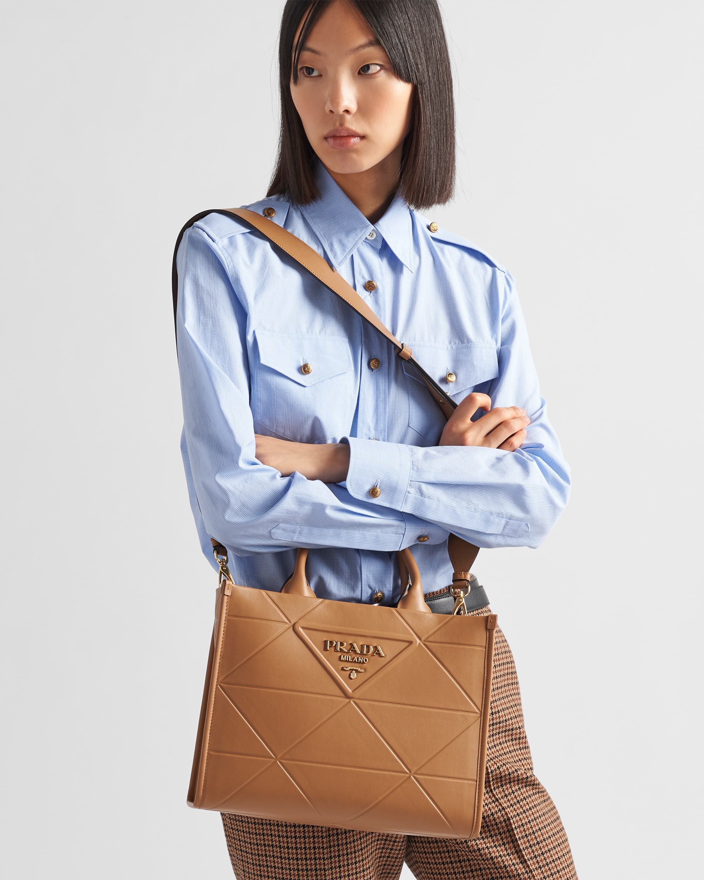 Small leather Prada Symbole bag with topstitching - 8