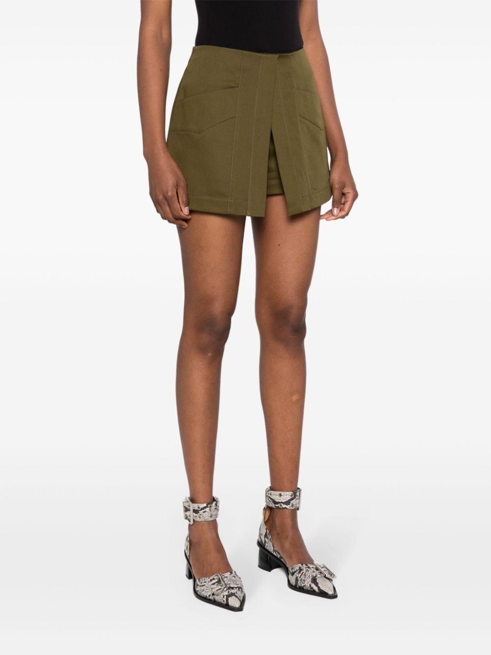 layered-design shorts - 3