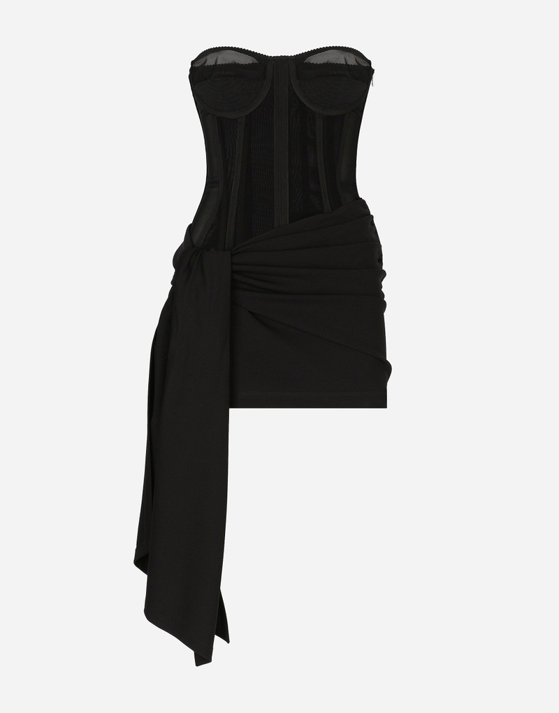 Short Milano rib jersey dress with corset detailing 1