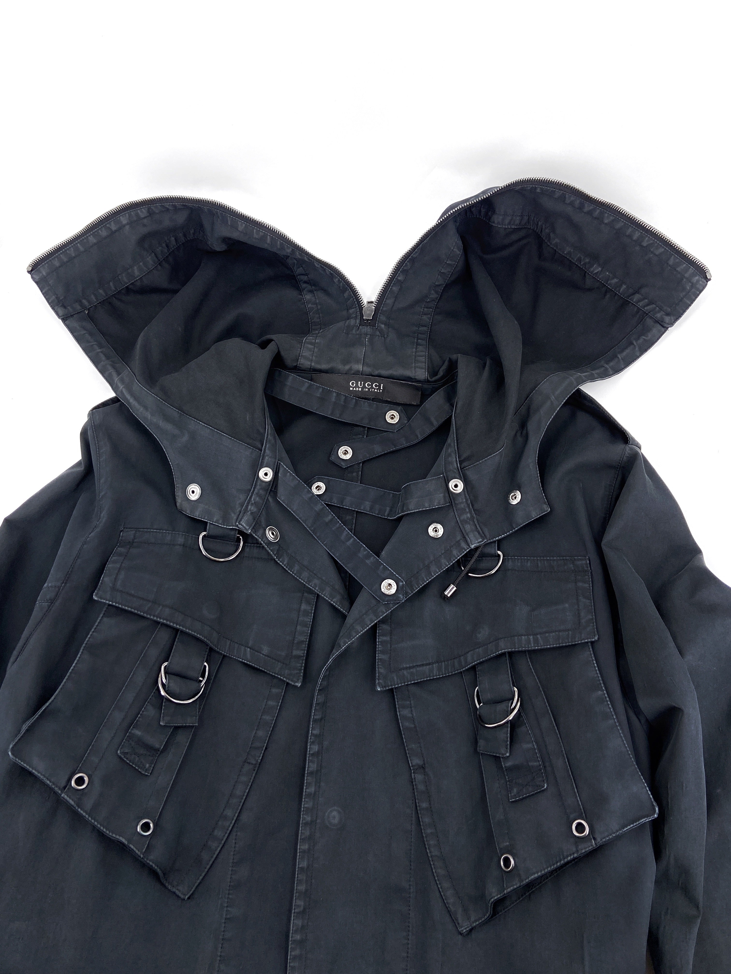 Gucci Spring 2002 Tom Ford Men’s Technical Military N-2B Navy Parka Coat Jacket 48 - 13