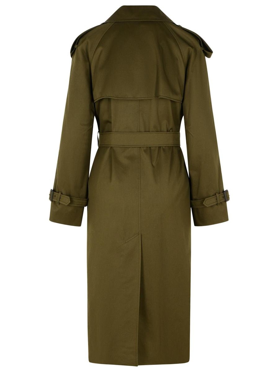 Burberry Burberry Green Cotton Blend Trench Coat | baltini