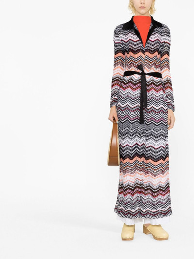 Missoni zigzag belted-waist cardigan outlook